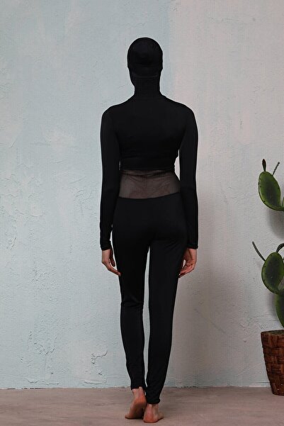 Haşema Γυναικεία διχτυωτή μαύρη φόρμα κολύμβησης