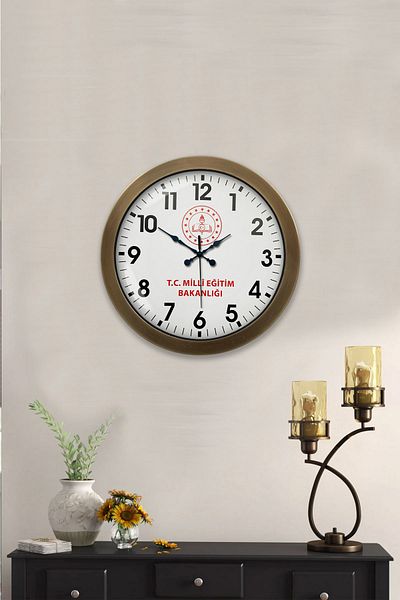 Kasva Concept Gift 36 Cm Tumbled Metal National Education Wall Clock