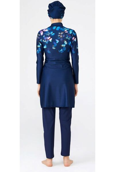 Adasea Лікра, повністю закритий купальник 4262 Темно-синій