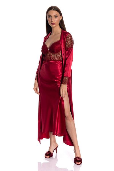 Espuar 270 High Quality Satin Lace Nightgown And Dressing Gown Set
