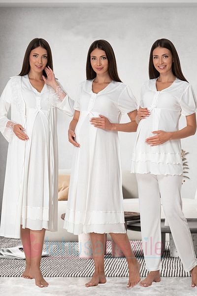 lohusahamile Milk Coffee Pregnant Maternity Set of 4 with Secret Breastfeeding Feature Effortt 8026