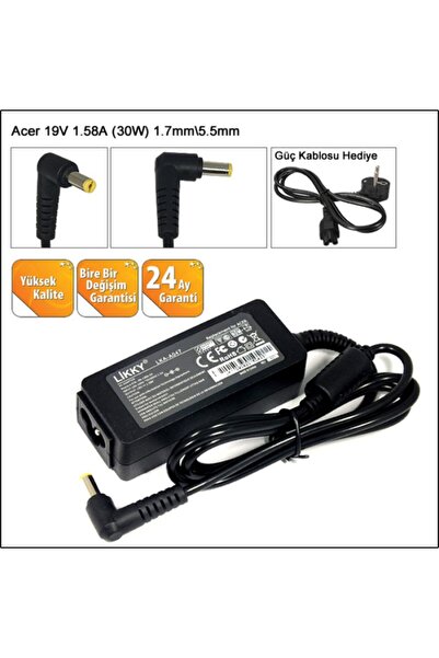 Dell LC.ADT00.006 PP39S Y200J Notebook Adaptör 19V 1.58A (30W) 1.7mm\5.5mm