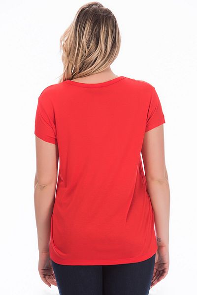 Şans Plus Size Blouse - Red - Regular fit