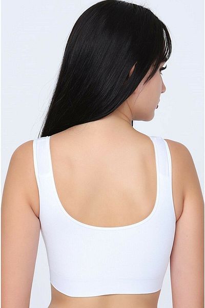 Q-EN Women's Bamboo Strap Large Size Padded Bustier / Sports Bra