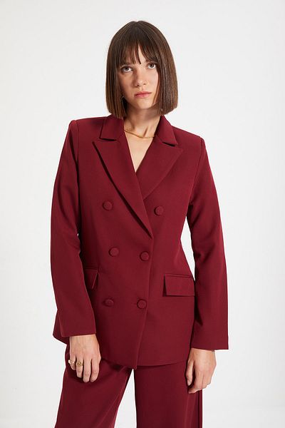 Trendyol Collection Blazer - Bordeaux - Regular Fit