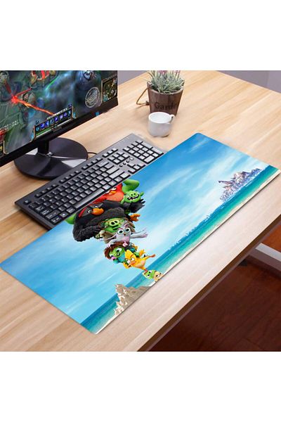 FİTGAME 70x30 Xl Angry Birds 3mm Bază anti-alunecare din cauciuc Mouse Pad pentru jocuri