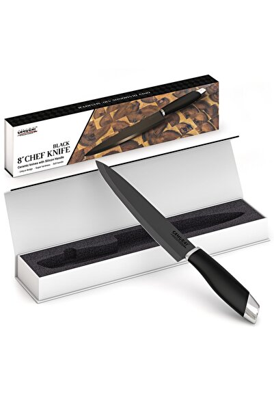 SAMURAI Interbuild ,samurai 8 '' (20 Cm) Seramik Şef Bıçağı , Siyah