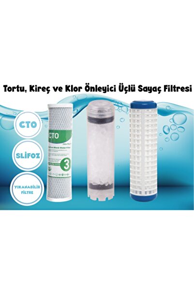 SULOOK Bina Girişi Tortu,kireç Klor Önleyici Üçlü Yedek Filtre Seti