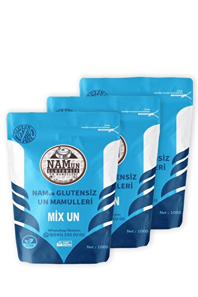 Nam glutensiz 3'lü Paket Glutensiz Yufkalık Ve Böreklik Un Taş Değirmen 1 Kg