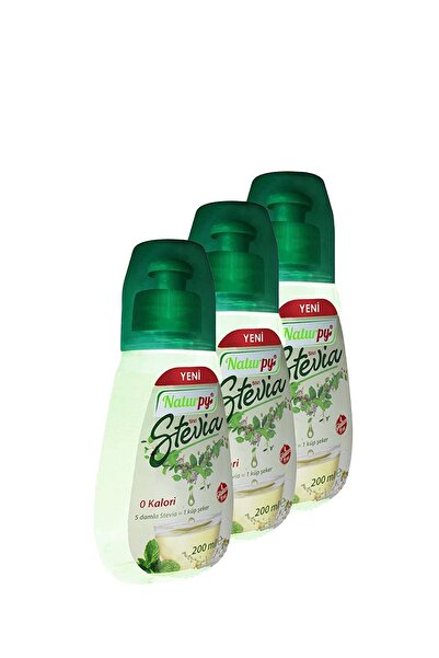 Naturpy Sıvı Stevia Tatlandırıcı 200ml X 3 Adet Şeker Yerine Glutensiz