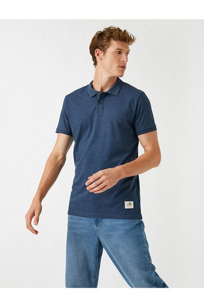 Koton Pánské indigové tričko Ss Polo Basic