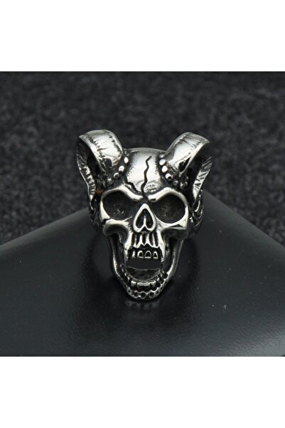 northstarshop Kurukafa Doomsday Gotik Boynuzlu Ayarlanabilir Çelik Yüzük
