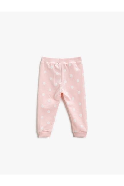Koton Girl's Pink Patterned/01F Sweatpants