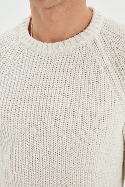 Trendyol Collection Λευκό Φόρεμα Slim Fit Γούνινο Με Κύκλο Κατασκευή Ραφνίση Επικαλύπτοντας Μανίκια Τρίκο Σακάκι TMNAW20KZ1451