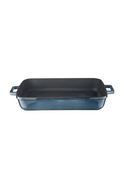 Lava Cast Iron Rectangular Baking Tray 26x40 Cm Majolik Gray
