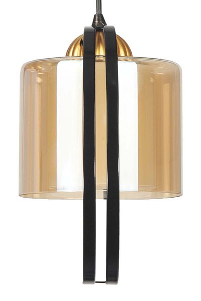 VENON Güven Chandelier Lahore Single Pendant Lamp with Glass Black Gold