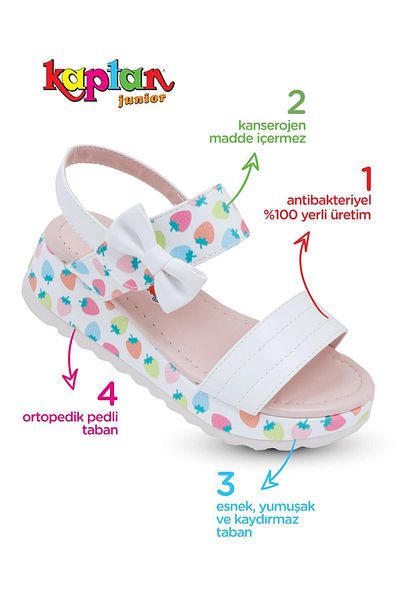 KAPTAN JUNIOR Girl Child Baby Orthopedic Shoes Sandals Ballerinas Pvtk 102
