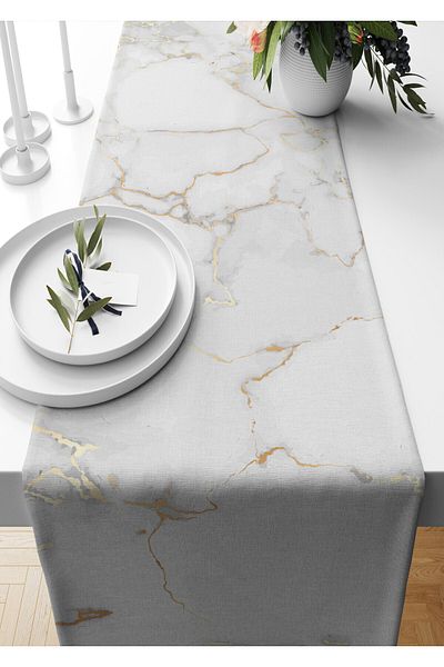Pilloveland Runner efes Tesut piele intoarsa cu model 140*40 Cm