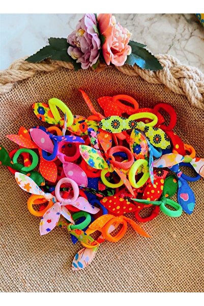 Yeşim Aksesuar 30 Pieces Elastic Bunny Eared Girls' Buckle