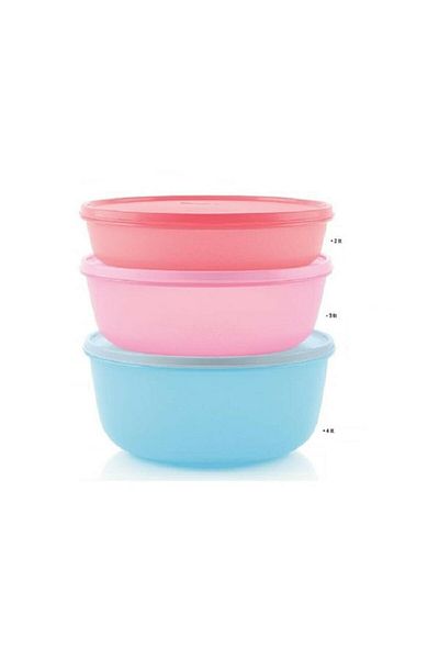 Tupperware Blue Miracle Candy Mega - Set of 3 Refrigerator and Storage Container