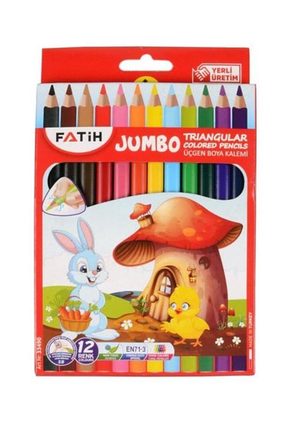 Fatih Triangular Triangle Jumbo Kuruboya 12 Colors Full Size