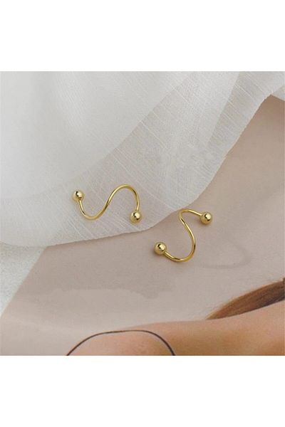 Erer Gümüş Steel Bulk Single Piercing Cartilage Earrings