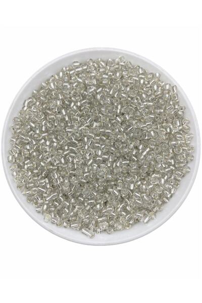 Hedef Bijuteri 50 جرام خرز رمل زجاجي فضي اللون، خرز لصنع المجوهرات