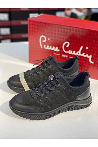 Pierre Cardin حذاء جلد طبيعي أسود للرجال 77541