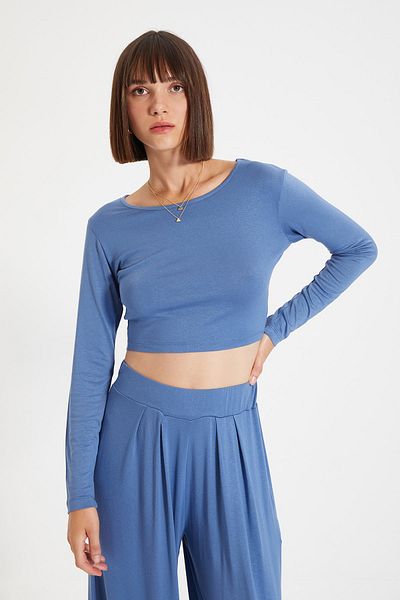 Trendyol Collection Pyjama - Dunkelblau - Unifarben