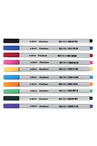 Globox 10 Colors Fineliner Pen, Fine Tip