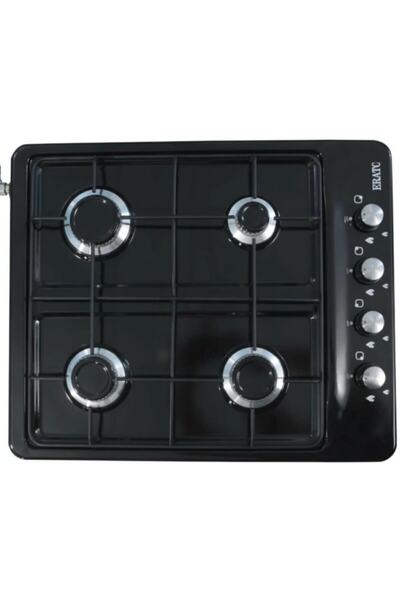 ERATO 4 Dört Gözlü Set Üstü Tüp Uyumlu Siyah Ocak