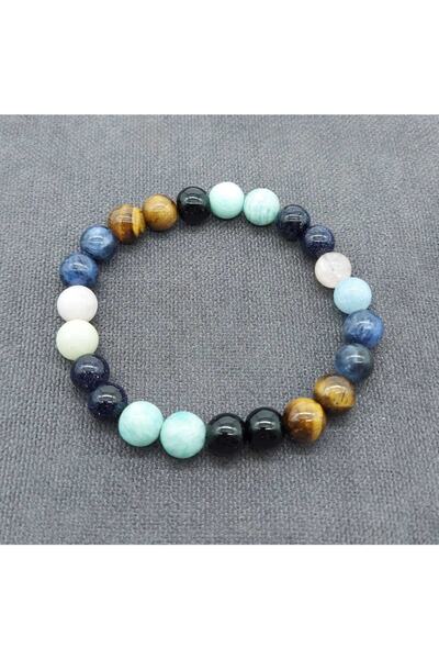 İKİZLER DOĞAL TAŞ Natural Stone Tiger Eye-Sodalite-Morganite-Star-Amazonite-Onyx