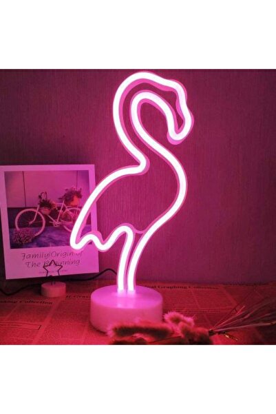 Flamingo Neon Elektrikli Ve Pilli Dekoratif Led Gece Lambası (usb Kablolu + Pilli)