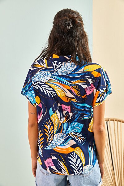 Bianco Lucci Női több mintás denevér ujjú viszkóz ing