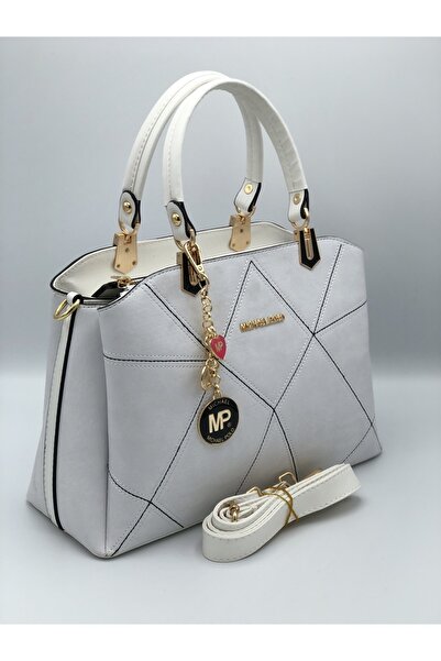 mıchael polo Geantă albă de mână și de umăr pentru femei cu 3 compartimente