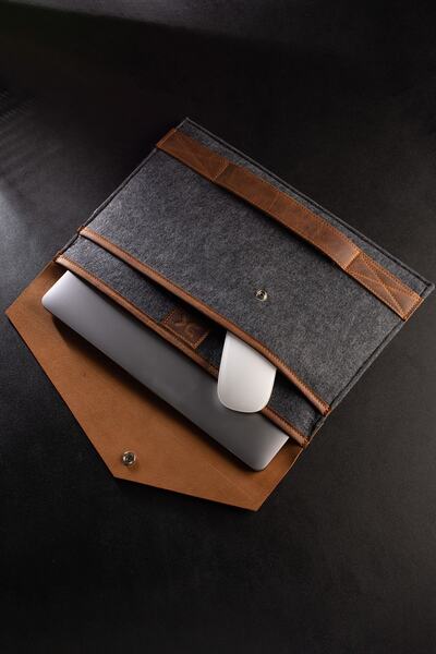 DK LEATHER Unisex Hakiki Deri - Keçe - Surface Book 13.5 Inç Intel Core I7/ Ç...