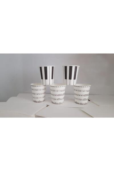 Herşey Nota Piyano Baskılı Karton Bardak 50 Adet