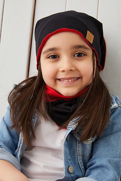 Babygiz Set guler negru roșu pentru bebeluș pentru copii, moale, 100% bumbac, pieptănat, Seria Elite