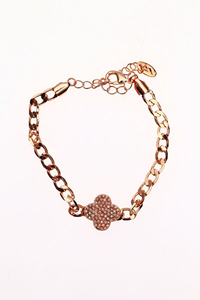 Batı Accessories سوار سلسلة من حجر الزركون على شكل زهرة