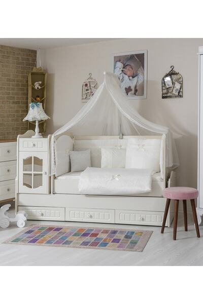 Mini Baby Inci Krem Bebek Uyku Seti 10 Parça 70 cm x 130 cm