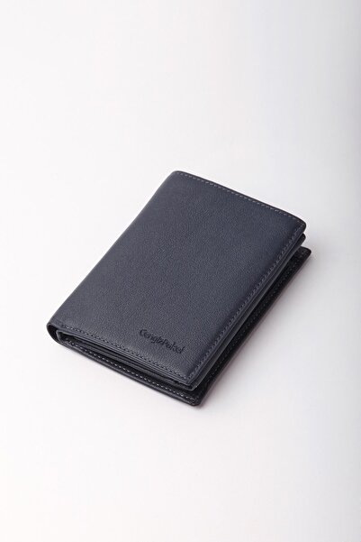 CENGİZ PAKEL Genuine Leather Men's Wallet Navy Blue-13689t