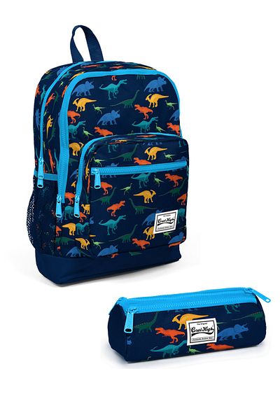 Coral High Kids Adalinhome Dinosaur Patterned Four Compartment Bag Set of 2 23115 Set03