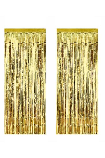 TATLI GÜNLER Metalized Background Curtain Wall Curtain Gold Color