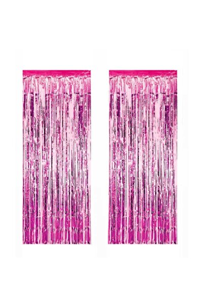TATLI GÜNLER 2 Adet Kapı Perdesi Kapı Banner Fon Süsü Metalize Pembe