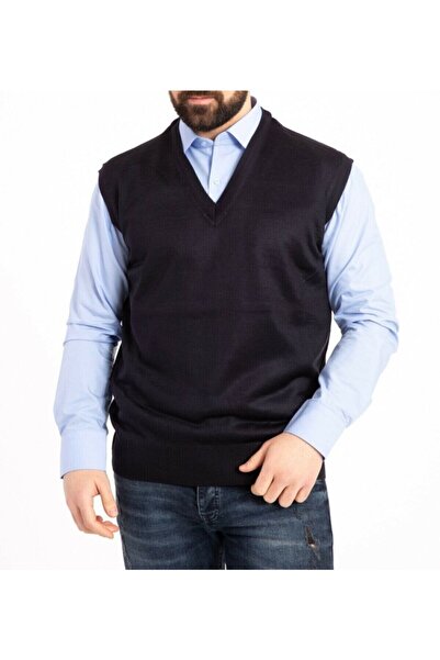 NACAR STORE Pulover pentru bărbați, albastru închis, cu decolteu în V