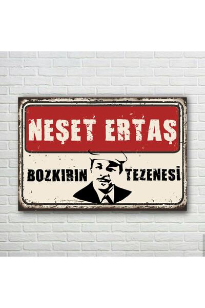 TRENDPOSTER Neşet Ertaş Tabela Retro Ahşap Poster