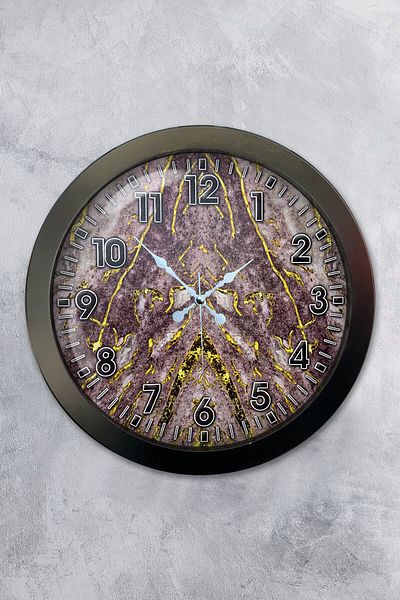 Kasva Concept Gift 36 cm Black Metal New Marble Wall Clock