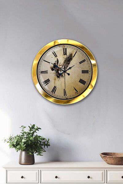 Kasva Concept Gift 36 cm Gold Metal Design Wall Clock