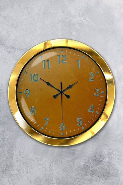 Kasva Concept Gift 36 cm Gold Metal Yellow Wall Clock