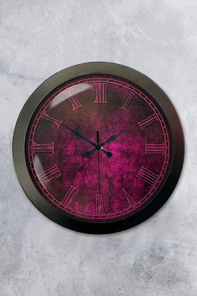 Kasva Concept Cadou 36 Cm Ceas de Perete Metal Negru Mov